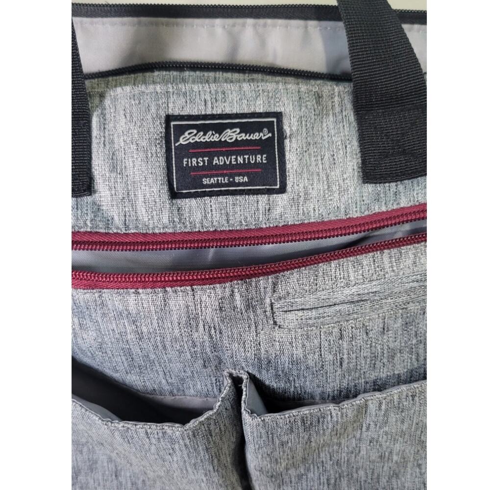 Eddie Bauer First Adventure Diaper Bag Gray Tote Bag 15X15X8 Waterproof Bag - Picture 2 of 8
